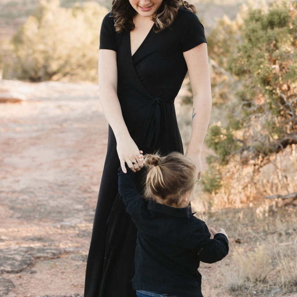 Lulu's Black Maxi Wrap Dress
